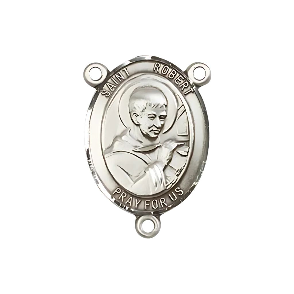 Bliss St. Robert Bellarmine Engravable Rosary Centerpiece in Sterling Silver,