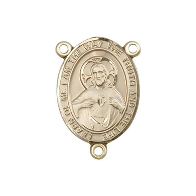 Sacred Heart of Jesus Scapular and Our Lady of Mount Carmel Rosary Centerpiece in Gold, Bliss Manufacturing