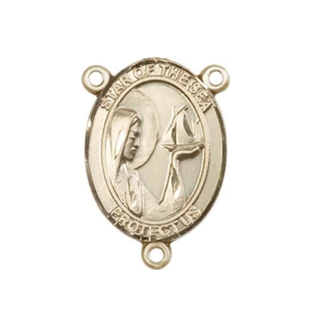 Bliss Our Lady of the Sea Engravable Gold Center Rosary Part,