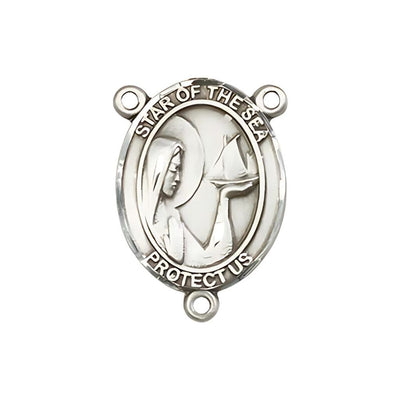 Our Lady of the Sea Engravable Center Rosary Part, pewter / sterling silver / gold-filled, Bliss Manufacturing