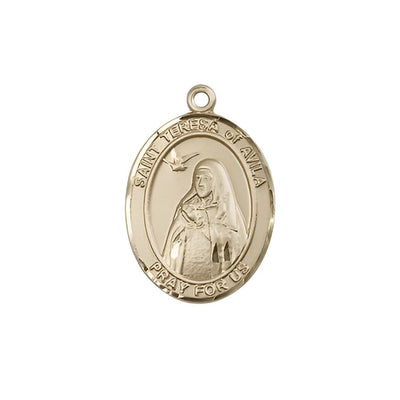 Medium 14kt Gold St Teresa of Avila Medal Only, Bliss Manufacturing