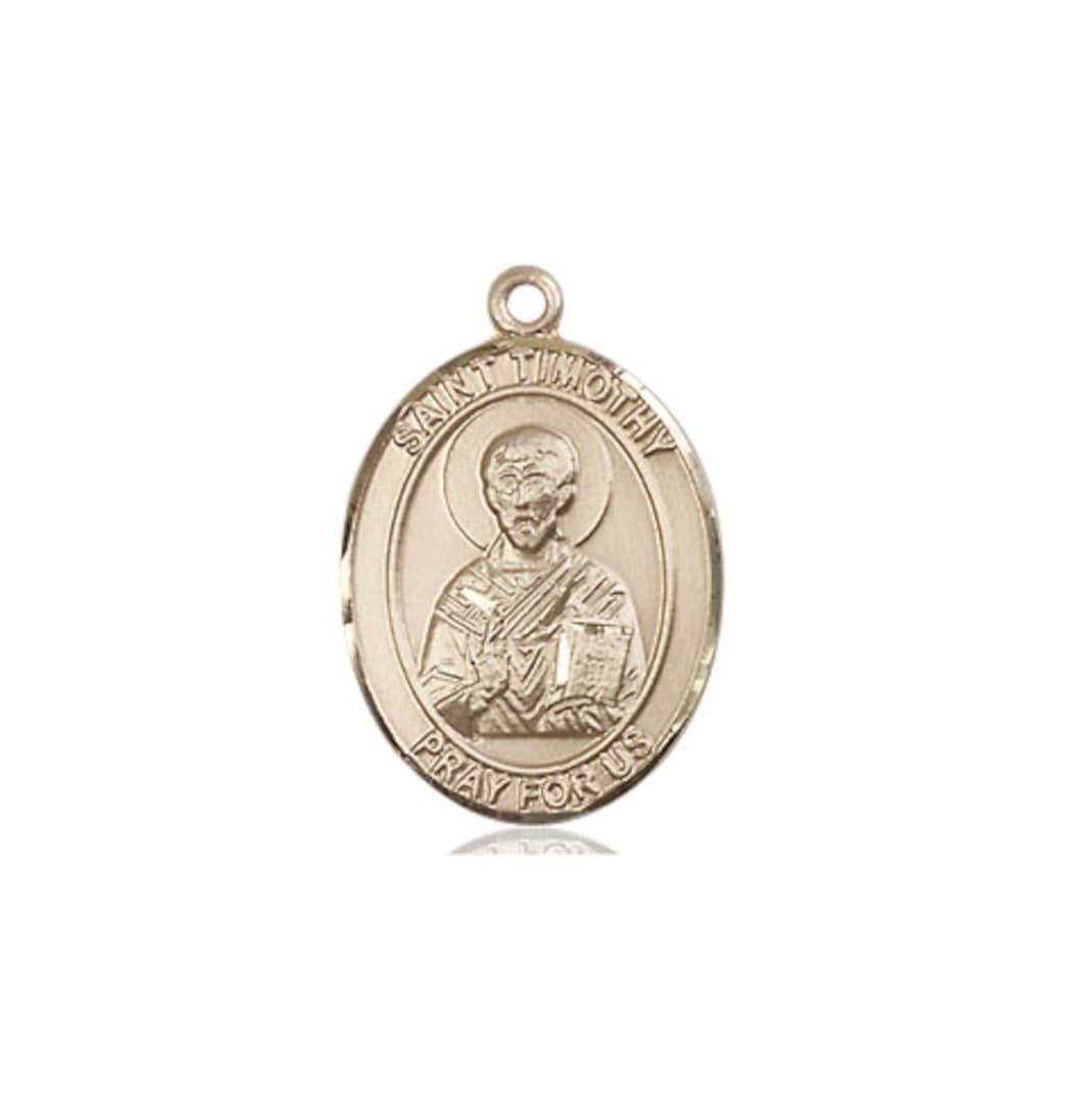 Medium Bliss St Timothy 14kt Gold Oval Medal Only,