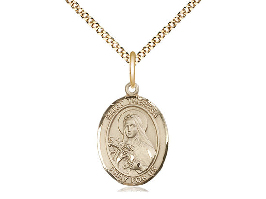 Bliss St Theresa Gold-filled Oval Medal Necklace