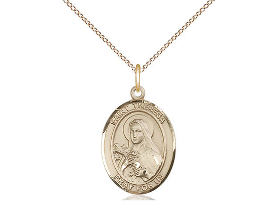 Bliss St Theresa Gold-filled Oval Medal Necklace