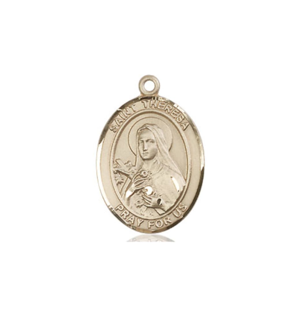 Bliss Medium 14kt Gold St Theresa Medal,