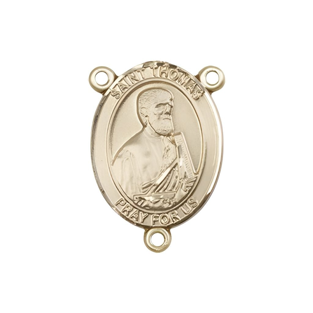 Bliss St. Thomas the Apostle Engravable Gold Rosary Centerpiece,Measures 3/4-inch tall by 1/2-inch wide 
