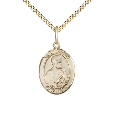 St Thomas the Apostle Gold-filled Oval Medium Medal Necklace with Plated Chain, Bliss Manufacturing