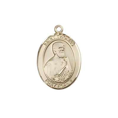 St Thomas the Apostle 14kt Gold Oval Medium Medal, Bliss Manufacturing