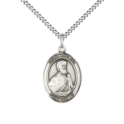 St Thomas the Apostle Pewter Medium Oval Medal Necklace, Bliss Manufacturing