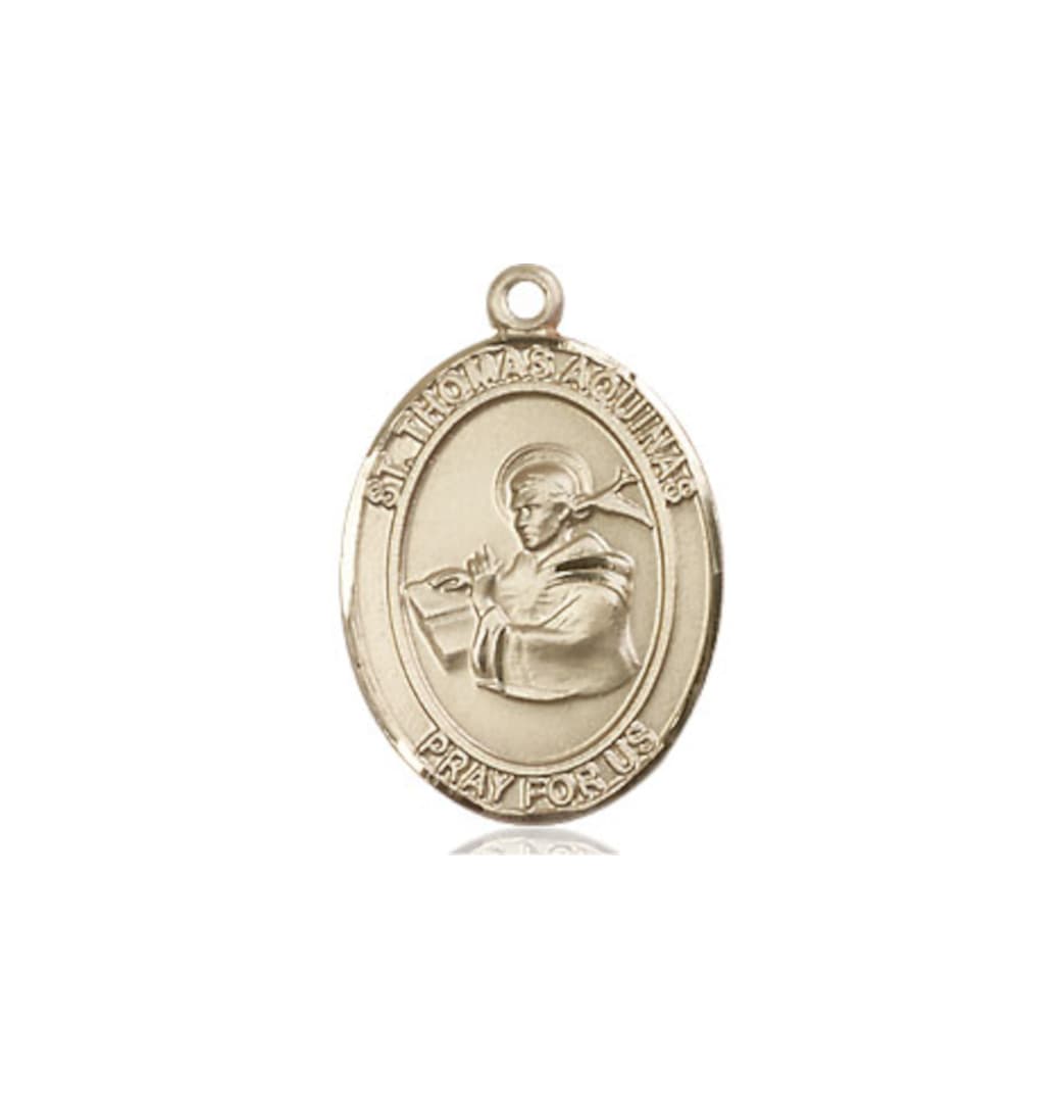 Bliss Manufacturing St Thomas Aquinas 14kt Gold Oval Medium Medal,