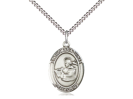 Bliss St Thomas Aquinas Pewter Oval Medal Necklace