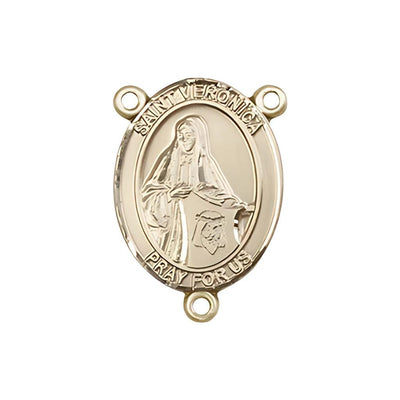 St. Veronica Engravable Rosary Centerpiece in Gold, 3/4-inch, Bliss Manufacturing