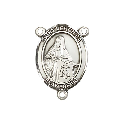 St. Veronica Engravable Rosary Centerpiece in Silver, 3/4-inch, Bliss Manufacturing
