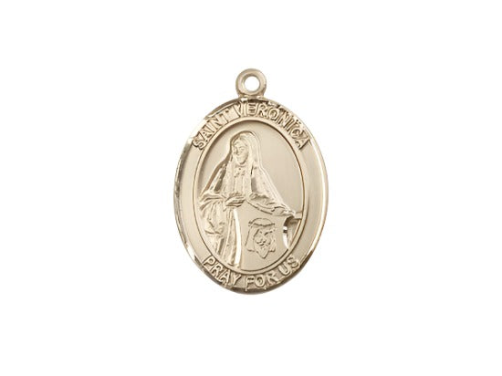 Medium Bliss Manufacturing St Veronica 14kt Gold Oval Medal Only,