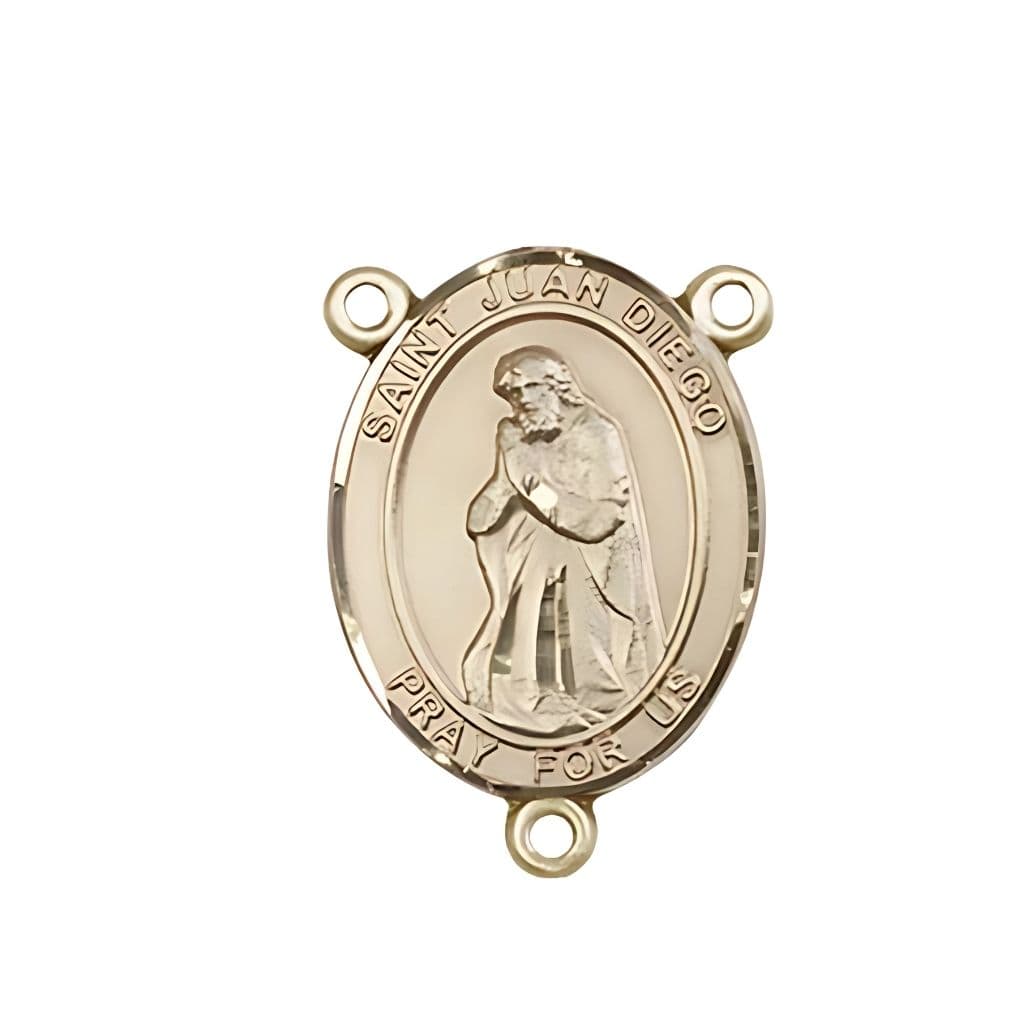Bliss St. Juan Diego Engravable Rosary Centerpiece in Gold