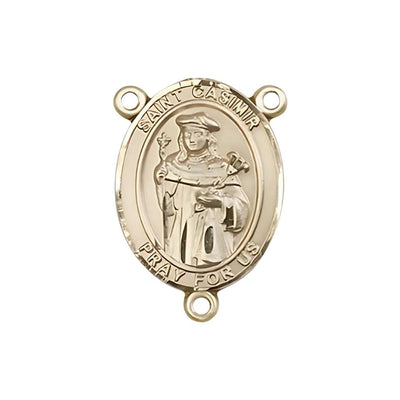 St Casimir of Poland Engravable Gold Center Rosary Part, Bliss Manufacturing