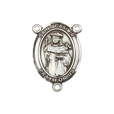 St Casimir of Poland Engravable Center Rosary Part, pewter / sterling silver / gold-filled, Bliss Manufacturing