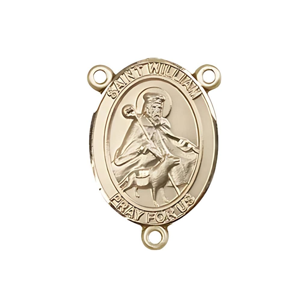 Bliss St. William of Rochester Engravable Rosary Centerpiece in Gold, 3/4-inch,