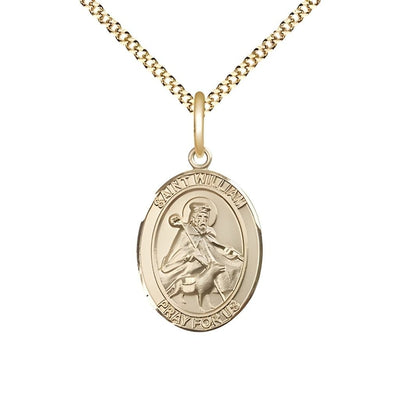 St. William of Rochester Gold-filled Oval Engravable Medal (view 3), Bliss Manufacturing