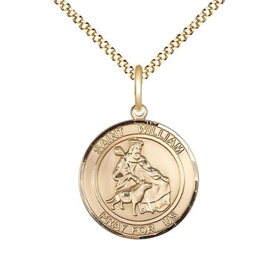 St. William of Rochester Round Gold-filled Oval Engravable Medal (view 3), Bliss Manufacturing
