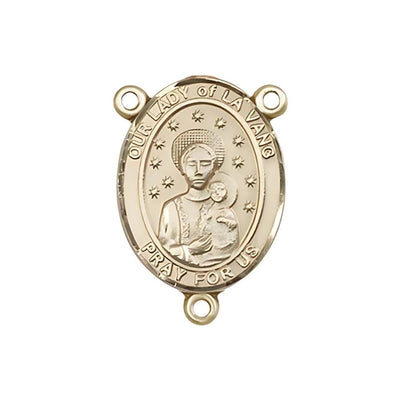 Our Lady of la Vang Engravable Gold Center Rosary Part, Bliss Manufacturing
