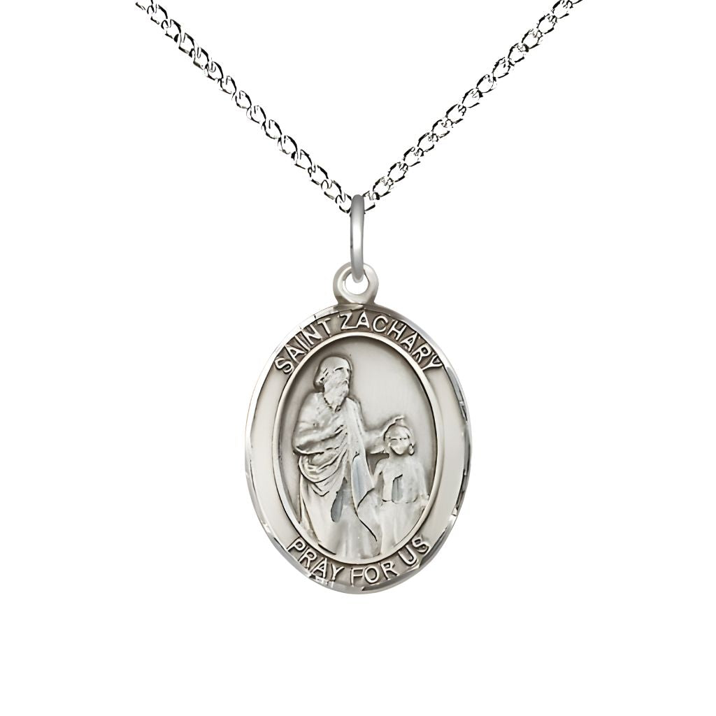 St. Zachary Sterling Silver Oval Engravable Medal | Bliss USA