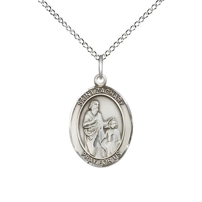 St. Zachary Sterling Silver Oval Engravable Medal (view 4), Bliss Manufacturing