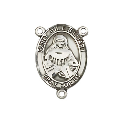 St. Julie Billiart Engravable Rosary Centerpiece in Silver, Bliss Manufacturing