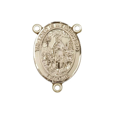 Lord Is My Shepherd Engravable Rosary Centerpiece in Gold, 3/4-inch, Bliss Manufacturing