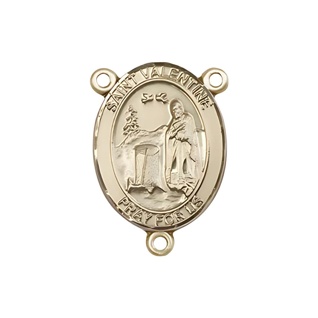Bliss St. Valentine of Rome Engravable Rosary Centerpiece in Gold, 3/4-inch,