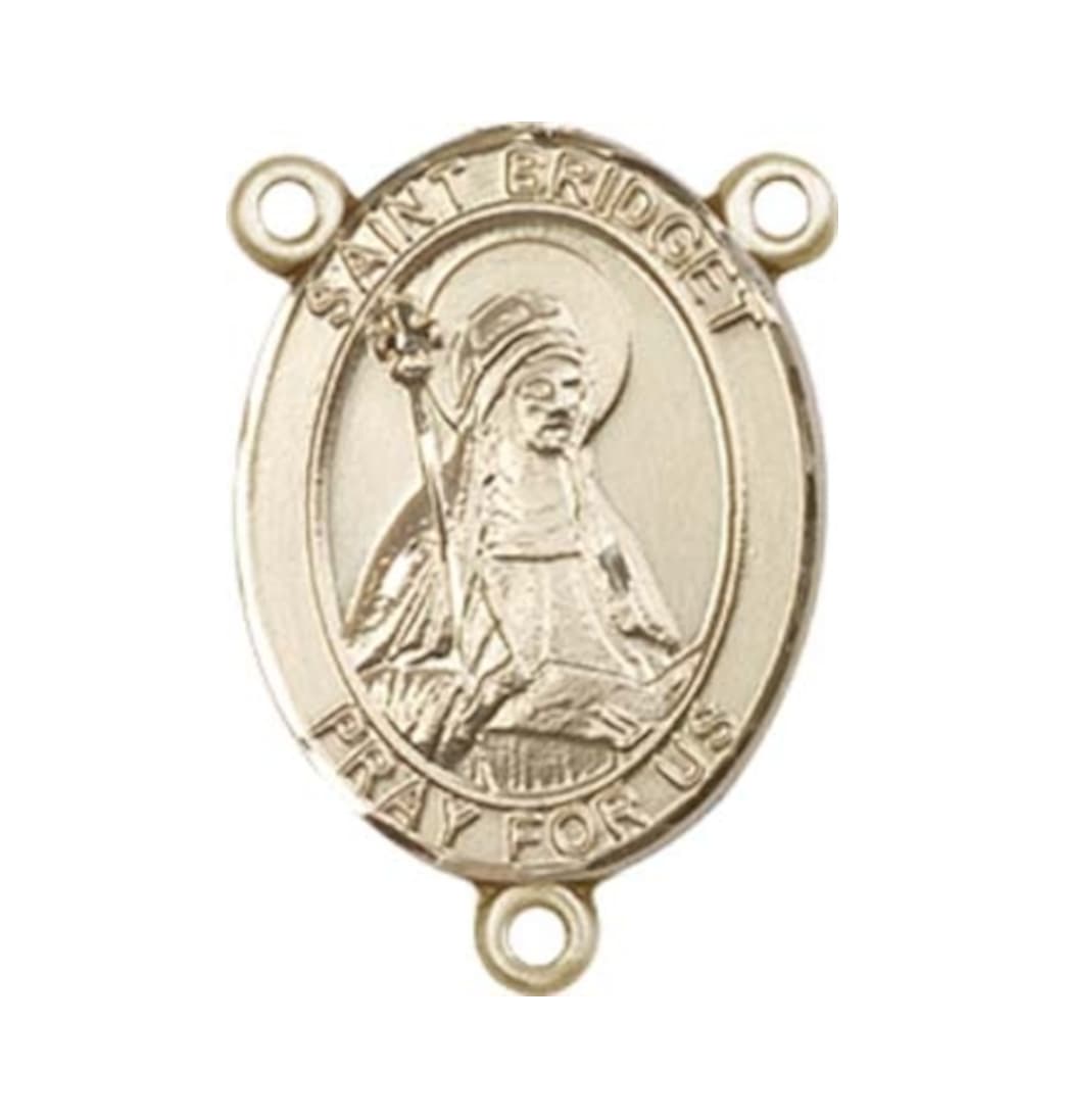 Bliss Gold St Bridget of Sweden Engravable Center Rosary Part,