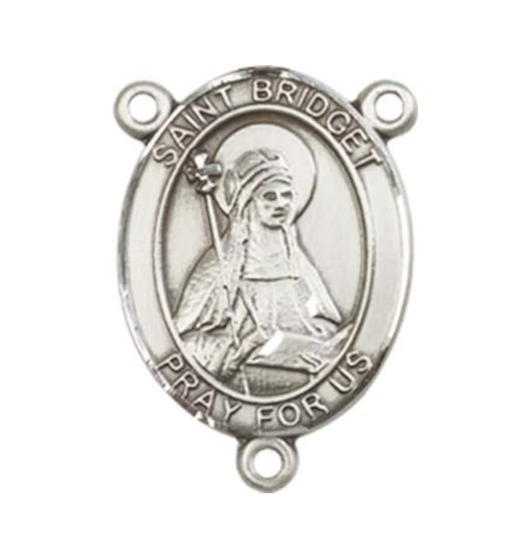 Bliss Saint Bridget of Sweden Engravable Center Rosary Part,