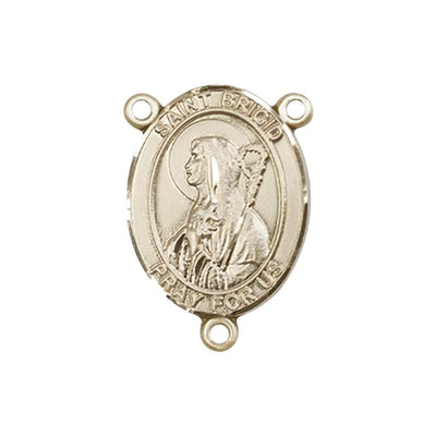 St Brigid of Ireland Engravable Gold Center Rosary Part, Bliss Manufacturing