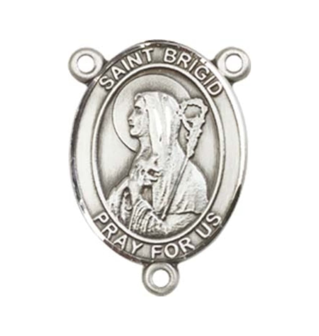 Bliss Saint Brigid of Ireland Engravable Center Rosary Part,