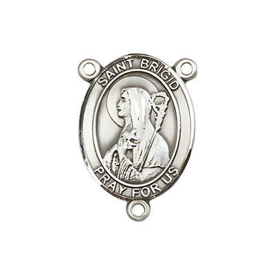Saint Brigid of Ireland Engravable Center Rosary Part, pewter / sterling silver / gold-filled, Bliss Manufacturing