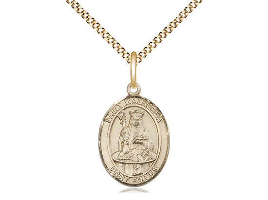 Bliss St Walburga Gold-filled Oval Medal Necklace