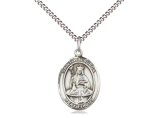 Bliss St Walburga Pewter Oval Medal Necklace