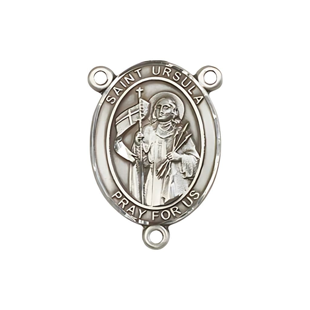Bliss St. Ursula Engravable Rosary Centerpiece in Silver, 3/4-inch,