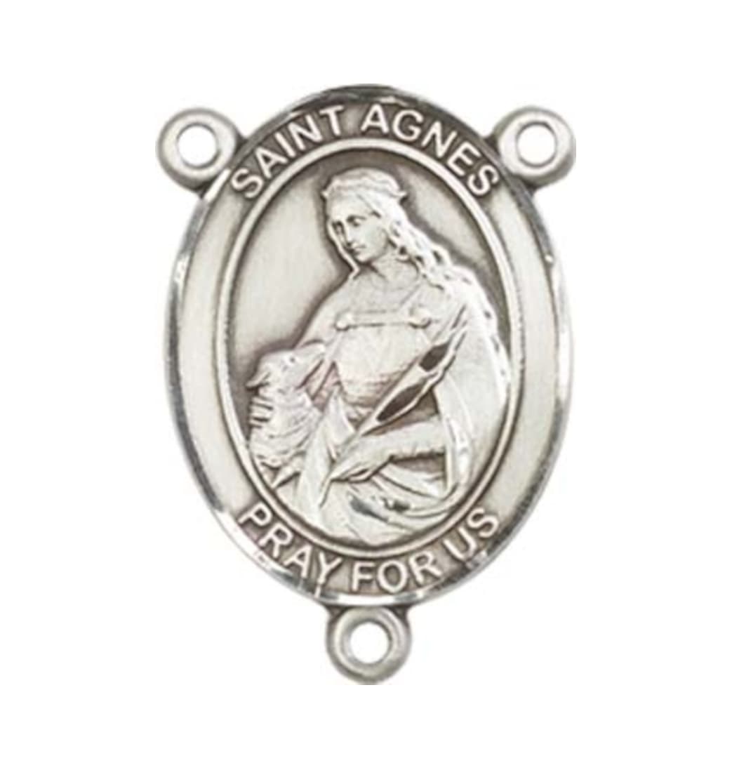 Bliss St Agnes of Rome Engravable Center Rosary Part,