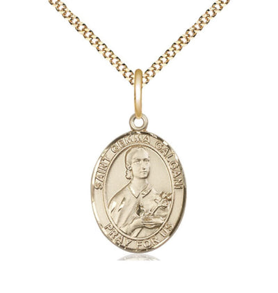 St Gemma Galgani Gold Filled Oval Medium Medal Necklace w/Plated Chain, Bliss Manufacturing