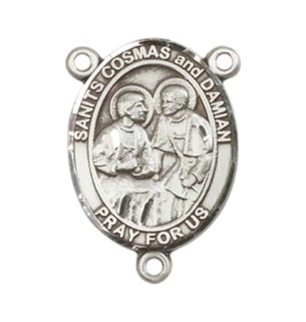 Bliss St Cosmas and St Damian Engravable Center Rosary Part,