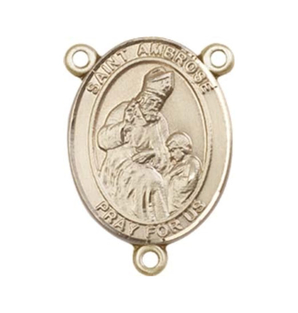 Bliss St Ambrose Engravable Gold Center Rosary Part,