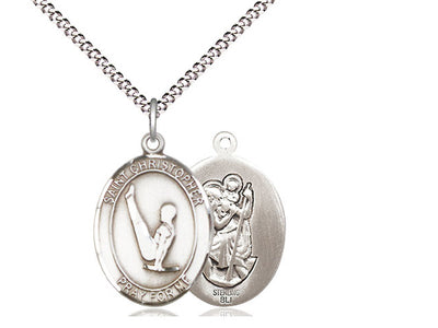 St Christopher Gymnastics Catholic Patron Saint Medal, sterling silver, Bliss Manufacturing