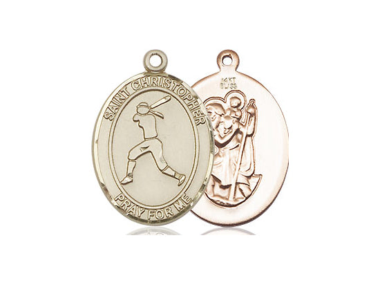 Bliss St Christopher Softball Catholic Patron Saint Medal