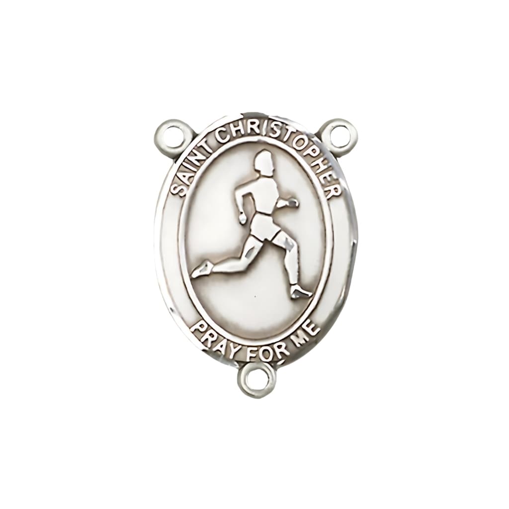  Bliss St. Christopher Track and Field Engravable Rosary Centerpiece, 3/4-inch,