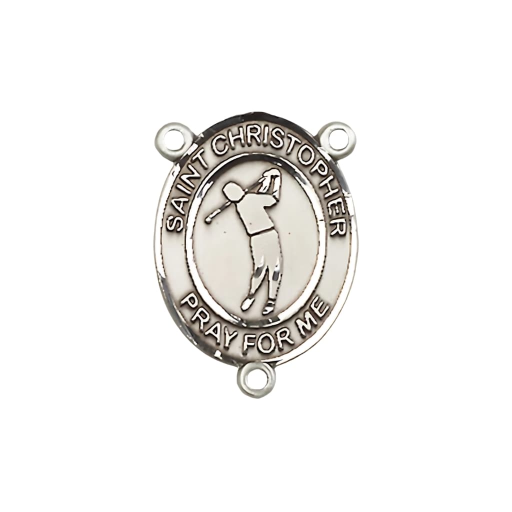 Bliss St. Christopher Golf Engravable Rosary Centerpiece, 3/4-inch,