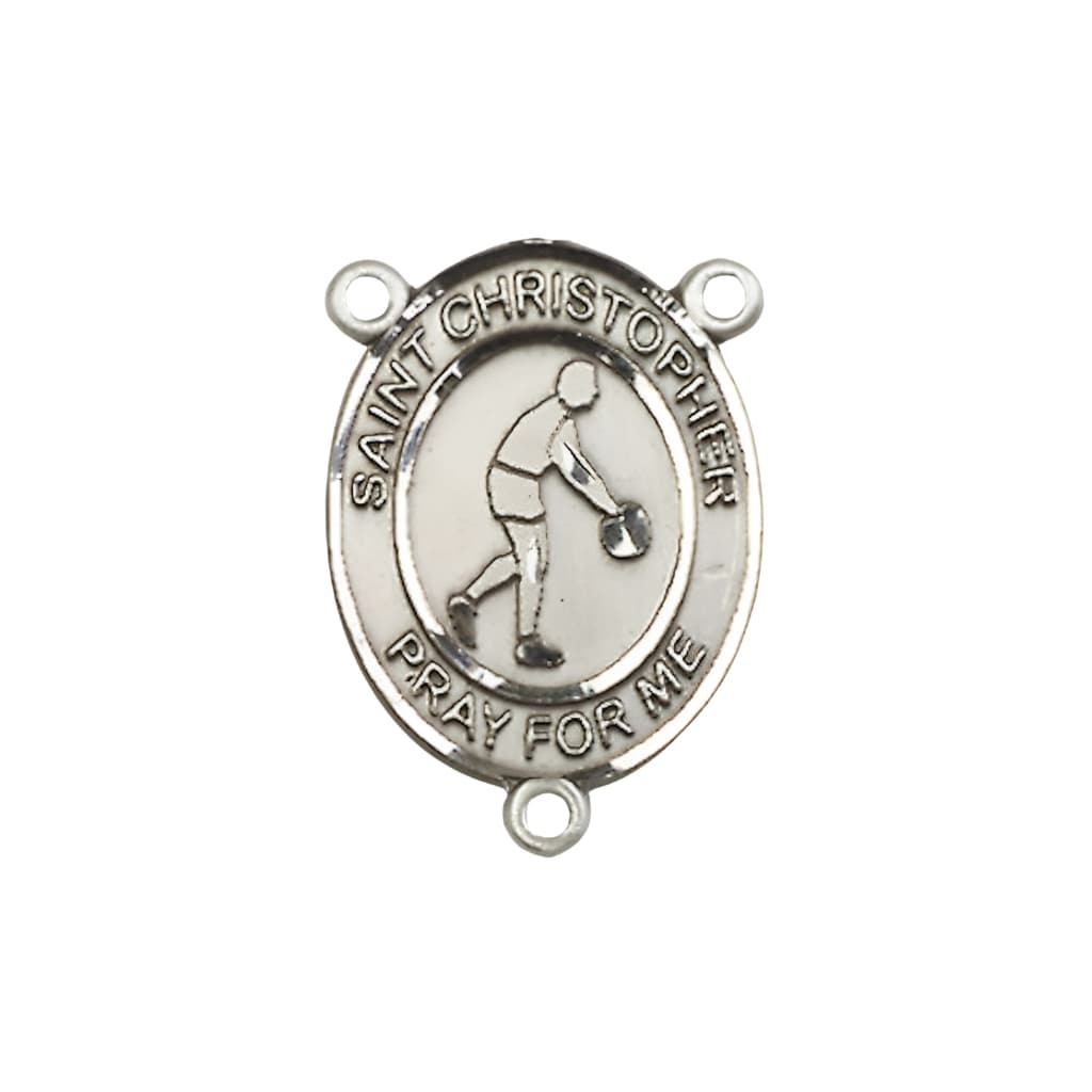 Bliss St. Christopher Basketball Engravable Rosary Centerpiece, 3/4-inch,