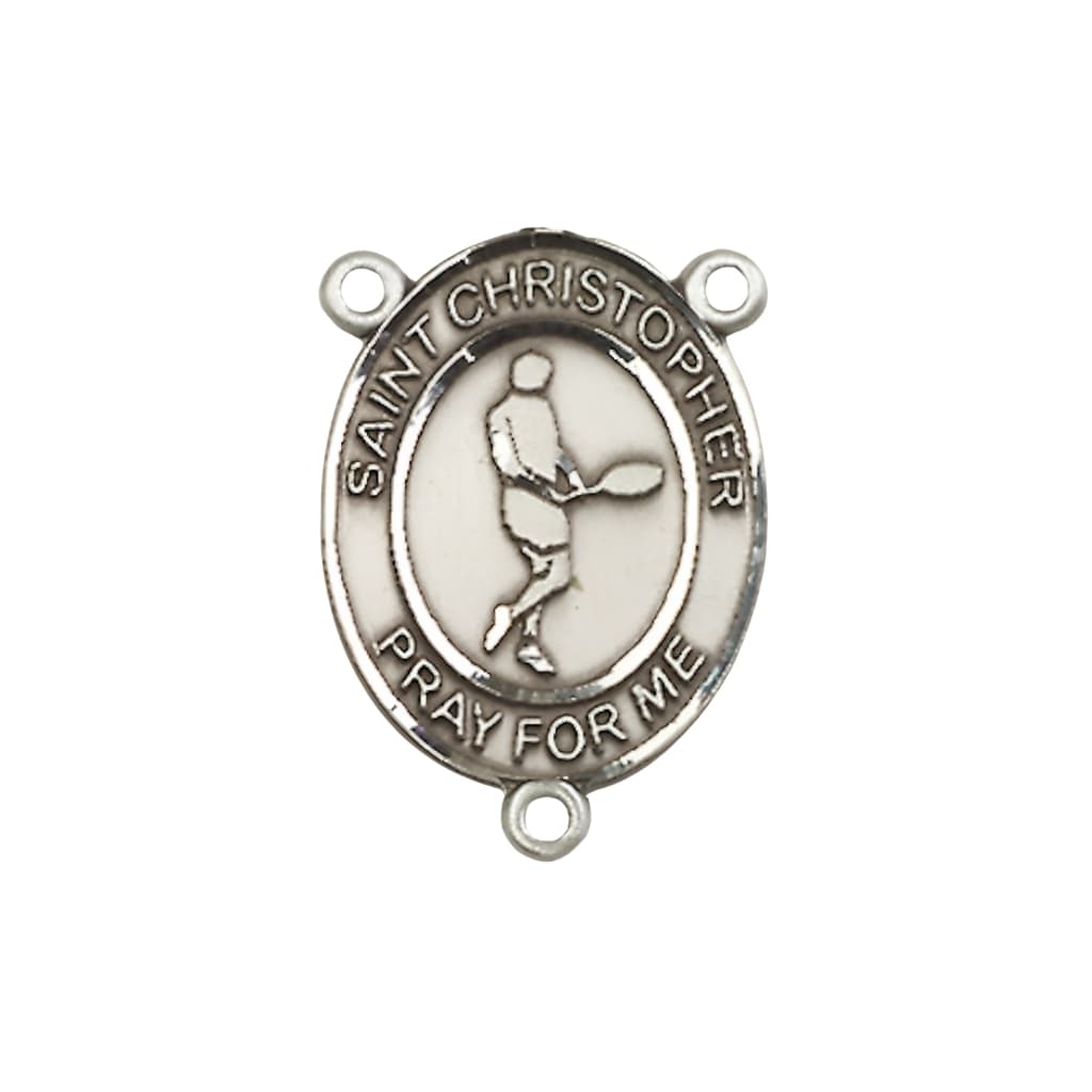 Bliss St. Christopher Tennis Engravable Rosary Centerpiece, 3/4-inch,