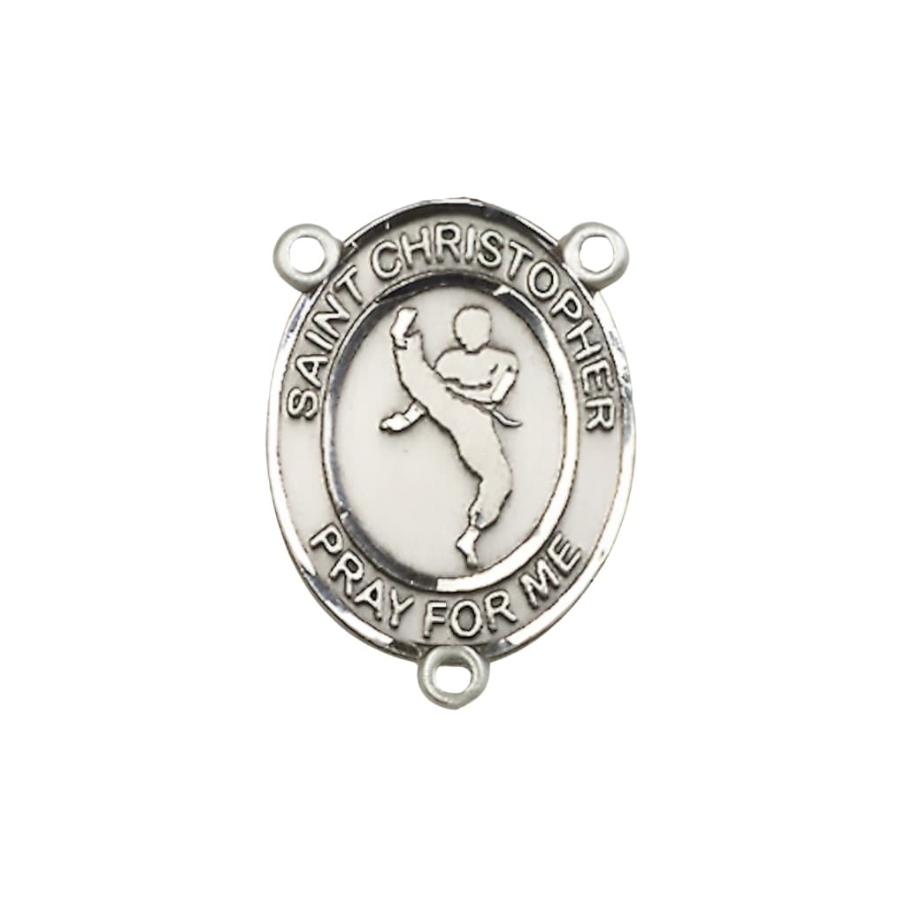 Bliss St. Christopher Martial Arts Engravable Rosary Centerpiece, 3/4-inch,