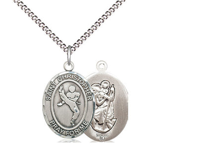 Saint Christopher Martial Arts Catholic Patron Saint Medal, sterling silver, Bliss Manufacturing